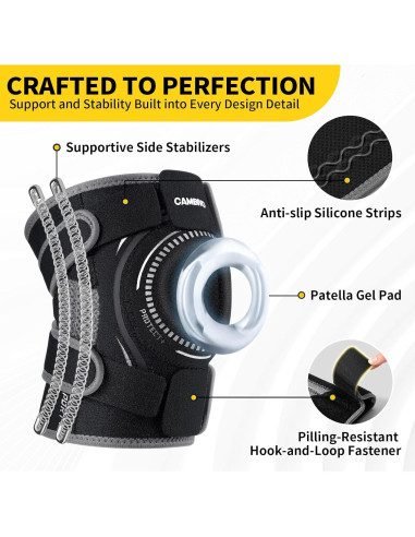 Faja de Rodilla CAMBIVO ELITE con Gel y Estabilizadores - Grande