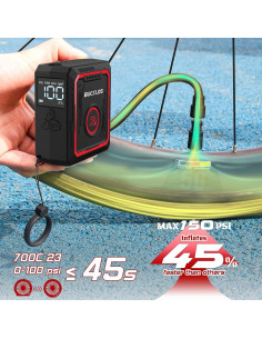 Bomba Eléctrica Portátil BUCKLOS 150 PSI con Manómetro Digital 2