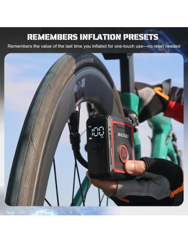 Bomba Eléctrica Portátil BUCKLOS 150 PSI con Manómetro Digital