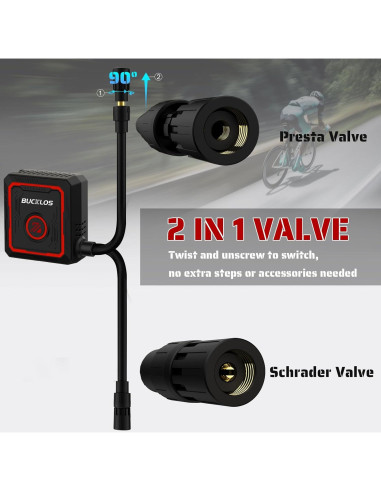 Bomba Eléctrica Portátil BUCKLOS 150 PSI con Manómetro Digital