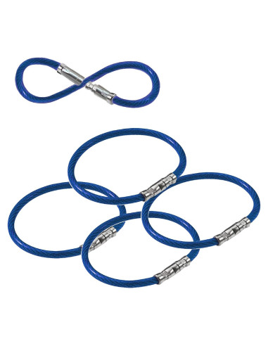 Anillo de Llave Twisty Lucky Line 12.7 cm Azul Paquete de 5