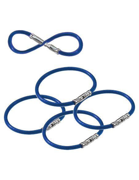 Anillo de Llave Twisty Lucky Line 12.7 cm Azul Paquete de 5