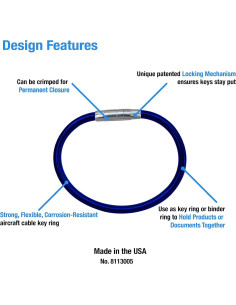 Anillo de Llave Twisty Lucky Line 12.7 cm Azul Paquete de 5 2