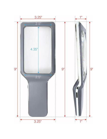 Lupa Recargable Magnipros 6X con Luz LED y Lente Antirreflejo