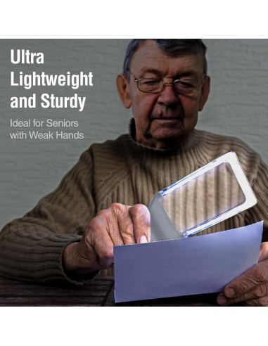 Lupa Recargable Magnipros 6X con Luz LED y Lente Antirreflejo