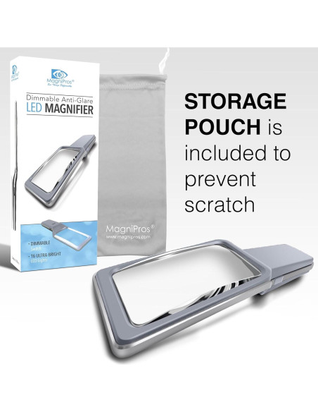 Lupa Recargable Magnipros 6X con Luz LED y Lente Antirreflejo