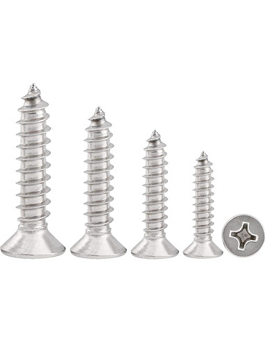 Juego de Tornillos Autoperforantes YIKANGHENG 200 Pcs Acero Inoxidable 304