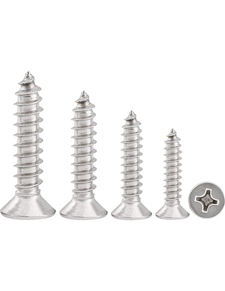 Juego de Tornillos Autoperforantes YIKANGHENG 200 Pcs Acero Inoxidable 304