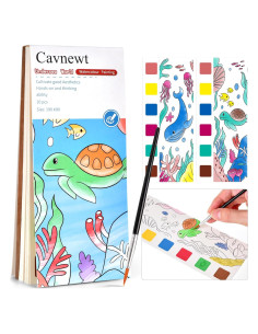 Libro de Acuarela Pocket Cavnewt - Mundo Submarino, 21 Páginas