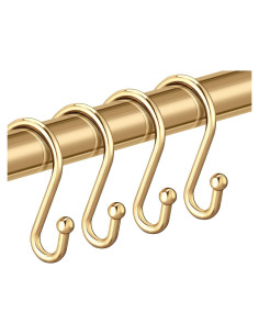 Anillas para Cortinas de Ducha Doradas CHICTIE - Juego de 12 Ganchos de Metal