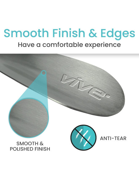 Calzador de Acero Inoxidable Vive Health - 19.05 cm - Doble Extremo