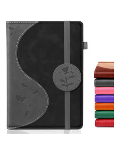 Cuaderno A5 Rayado Soomeet Tapa Dura Cuero Negro 200 Páginas