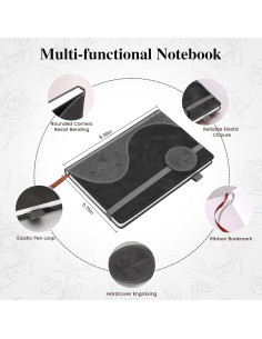 Cuaderno A5 Rayado Soomeet Tapa Dura Cuero Negro 200 Páginas 2