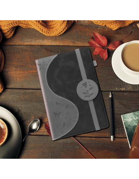 Cuaderno A5 Rayado Soomeet Tapa Dura Cuero Negro 200 Páginas