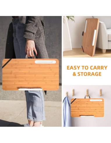 Escritorio de Bambú Wishacc Extra Grande 61x35 cm con Cojín