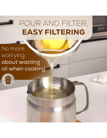 Olla filtradora de aceite 2L acero inoxidable Genérico - Multifuncional