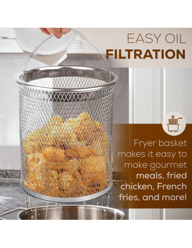 Olla filtradora de aceite 2L acero inoxidable Genérico - Multifuncional