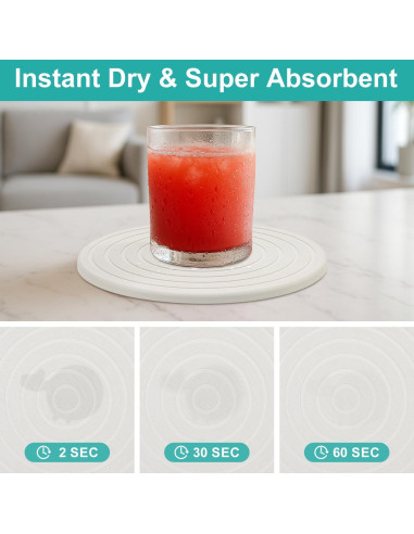 Juego de 3 Trivets Redondos Renawe de Diatomita 20 cm