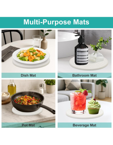 Juego de 3 Trivets Redondos Renawe de Diatomita 20 cm