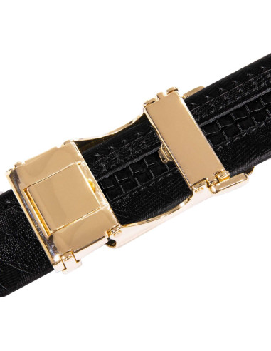 Cinturón Ratchet Barry.Wang Cuero Genuino Ajustable 2.86cm