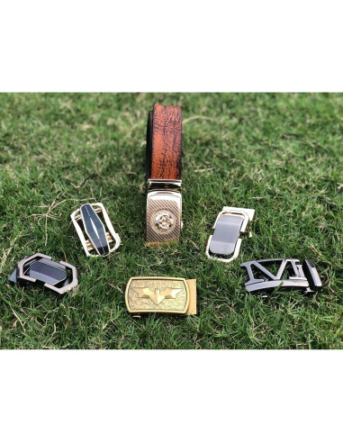 Cinturón Ratchet Barry.Wang Cuero Genuino Ajustable 2.86cm