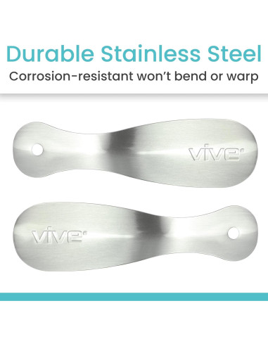 Calzador de Acero Inoxidable Vive Health - 19.05 cm - Doble Extremo