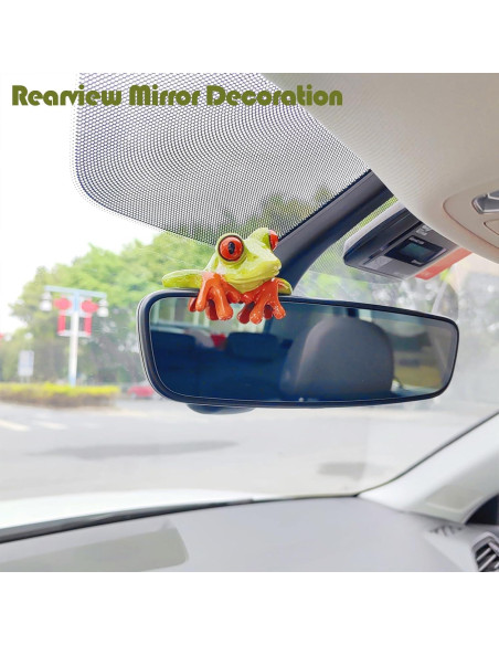 Adorno Rana Verde Motaney para Espejo Retrovisor y Consola