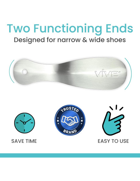 Calzador de Acero Inoxidable Vive Health - 19.05 cm - Doble Extremo