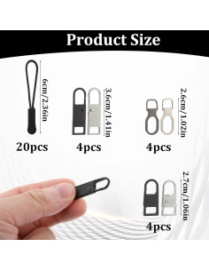 Kit de 32 Tiradores de Cremallera Universal QfwdfcTrenz - Metal y Plástico 2