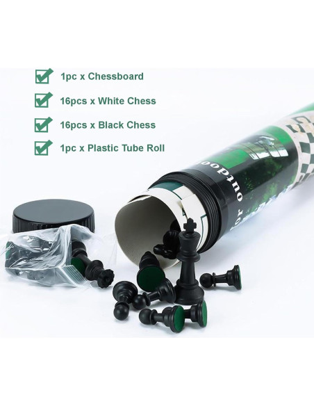 Juego de Ajedrez y Damas Portátil Ragyzity 2 en 1 34cm