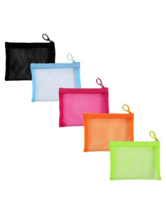 Paquete de 5 bolsas de malla con cremallera ZSlactp 13x10cm