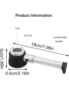 Lupa de Joyero Rongon 10X con Luz LED y Escala 25mm 2