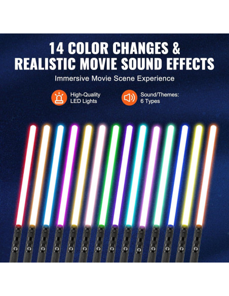 Sable de Luz VEVOR 78.74 cm RGB Recargable para Duelos