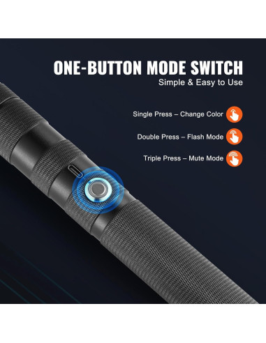 Sable de Luz VEVOR 78.74 cm RGB Recargable para Duelos