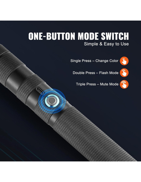 Sable de Luz VEVOR 78.74 cm RGB Recargable para Duelos