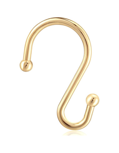 Anillas para Cortinas de Ducha Doradas CHICTIE - Juego de 12 Ganchos de Metal