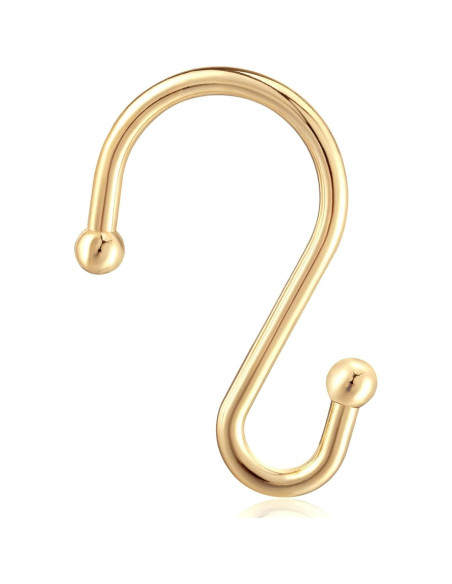 Anillas para Cortinas de Ducha Doradas CHICTIE - Juego de 12 Ganchos de Metal