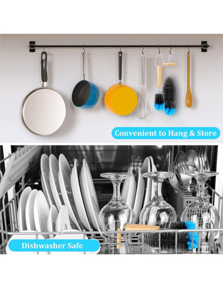 Set de 2 Cepillos de Botella Mimorou con Mango de Madera