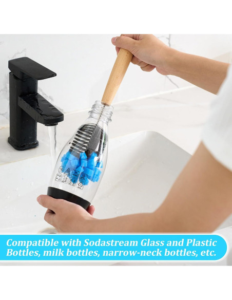 Set de 2 Cepillos de Botella Mimorou con Mango de Madera