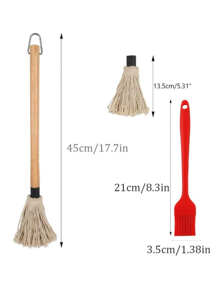 Brochas de Basting para BBQ YOKIOU 45.72 cm con 4 cabezales