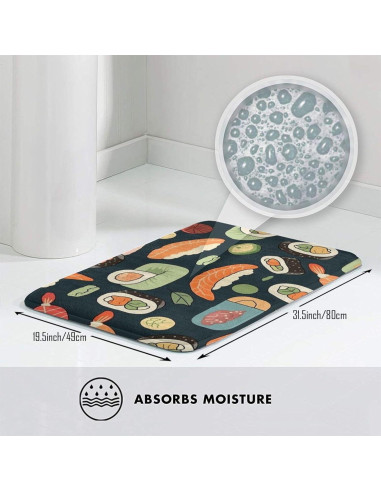 Alfombra de Entrada LKWSCGHM 49.5x80 cm Antideslizante Floral