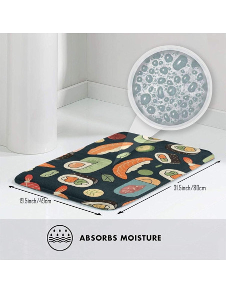 Alfombra de Entrada LKWSCGHM 49.5x80 cm Antideslizante Floral