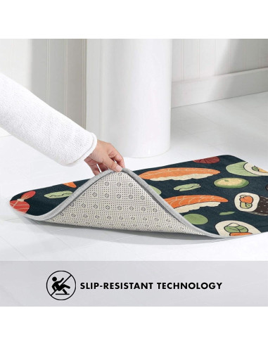 Alfombra de Entrada LKWSCGHM 49.5x80 cm Antideslizante Floral