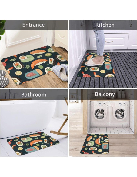 Alfombra de Entrada LKWSCGHM 49.5x80 cm Antideslizante Floral