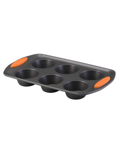 Molde para Muffins Antiadherente Rachael Ray 6 Tazas Naranja