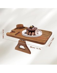 Bandeja para Brazo de Sofá Comfoyar de Madera de Acacia 3 en 1 2