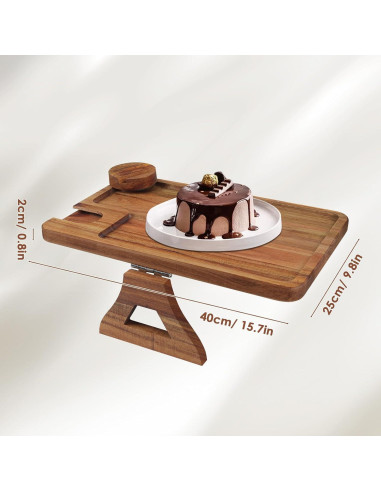 Bandeja para Brazo de Sofá Comfoyar de Madera de Acacia 3 en 1