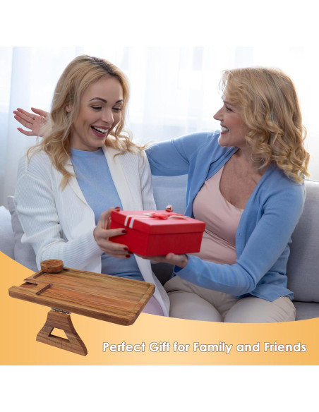 Bandeja para Brazo de Sofá Comfoyar de Madera de Acacia 3 en 1
