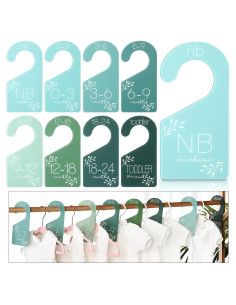 Divisores de Armario para Bebé Colingmill 8 Pcs Acrílico Verde