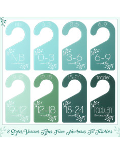 Divisores de Armario para Bebé Colingmill 8 Pcs Acrílico Verde 2